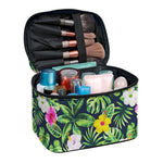 Tropical Hibiscus Flowers Pattern Print Travel Makeup Bag