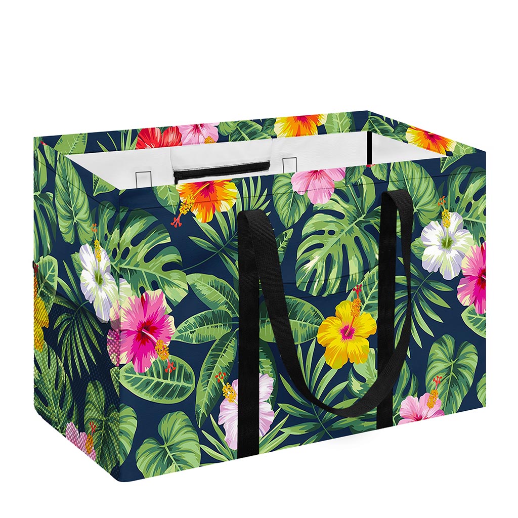 Tropical Hibiscus Flowers Pattern Print Utility Tote Bag