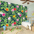 Tropical Hibiscus Flowers Pattern Print Wall Sticker