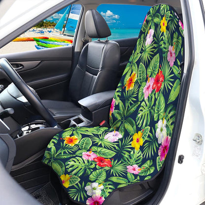 Tropical Hibiscus Flowers Pattern Print Waterproof Car Seat Cover