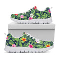 Tropical Hibiscus Flowers Pattern Print White Running Shoes