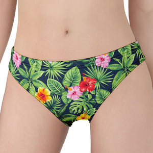 Tropical Hibiscus Flowers Pattern Print Women's Panties