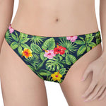 Tropical Hibiscus Flowers Pattern Print Women's Thong