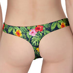 Tropical Hibiscus Flowers Pattern Print Women's Thong