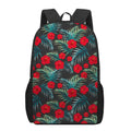 Tropical Hibiscus Leaves Pattern Print 17 Inch Backpack