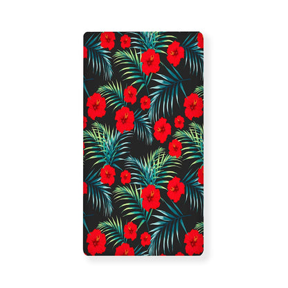 Tropical Hibiscus Leaves Pattern Print Baby Crib Sheet