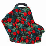 Tropical Hibiscus Leaves Pattern Print Baby Seat Cover