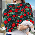 Tropical Hibiscus Leaves Pattern Print Baby Seat Cover