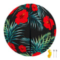 Tropical Hibiscus Leaves Pattern Print Basketball