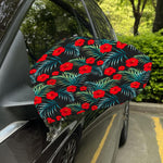 Tropical Hibiscus Leaves Pattern Print Car Side Mirror Covers