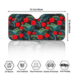 Tropical Hibiscus Leaves Pattern Print Car Windshield Sun Shade