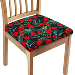 Tropical Hibiscus Leaves Pattern Print Chair Cushion Cover
