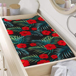 Tropical Hibiscus Leaves Pattern Print Changing Pad Cover