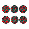 Tropical Hibiscus Leaves Pattern Print Coaster Set