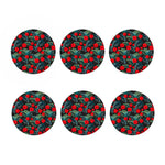 Tropical Hibiscus Leaves Pattern Print Coaster Set