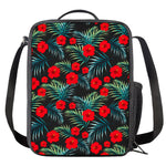 Tropical Hibiscus Leaves Pattern Print Crossbody Lunch Bag
