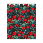 Tropical Hibiscus Leaves Pattern Print Curtain
