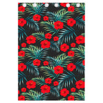 Tropical Hibiscus Leaves Pattern Print Curtain