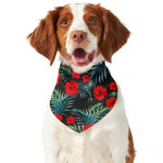 Tropical Hibiscus Leaves Pattern Print Dog Bandana