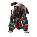 Tropical Hibiscus Leaves Pattern Print Dog Zip Up Hoodie