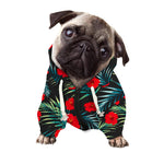 Tropical Hibiscus Leaves Pattern Print Dog Zip Up Hoodie