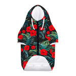 Tropical Hibiscus Leaves Pattern Print Dog Zip Up Hoodie