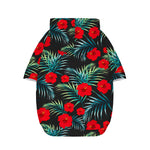 Tropical Hibiscus Leaves Pattern Print Dog Zip Up Hoodie