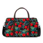 Tropical Hibiscus Leaves Pattern Print Duffle Bag