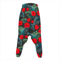 Tropical Hibiscus Leaves Pattern Print Hammer Pants