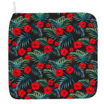 Tropical Hibiscus Leaves Pattern Print Hand Towel