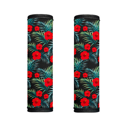 Tropical Hibiscus Leaves Pattern Print Handle Covers