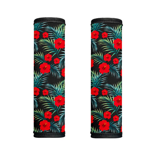 Tropical Hibiscus Leaves Pattern Print Handle Covers