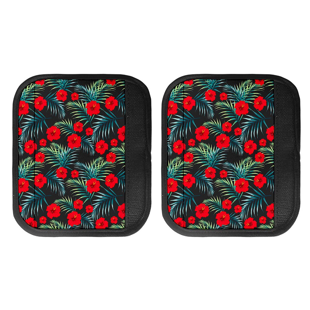 Tropical Hibiscus Leaves Pattern Print Handle Covers