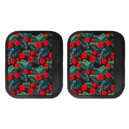 Tropical Hibiscus Leaves Pattern Print Handle Covers