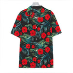 Tropical Hibiscus Leaves Pattern Print Hawaiian Shirt