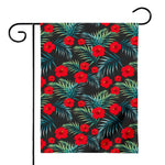Tropical Hibiscus Leaves Pattern Print House Flag