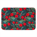 Tropical Hibiscus Leaves Pattern Print Indoor Door Mat