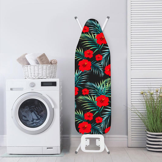 Tropical Hibiscus Leaves Pattern Print Ironing Board Cover
