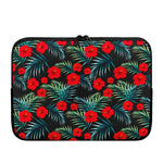 Tropical Hibiscus Leaves Pattern Print Laptop Sleeve