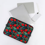Tropical Hibiscus Leaves Pattern Print Laptop Sleeve