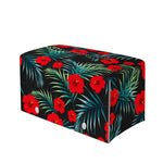 Tropical Hibiscus Leaves Pattern Print Leather Tissue Box Cover