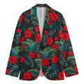 Tropical Hibiscus Leaves Pattern Print Men's Blazer