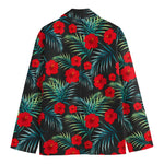 Tropical Hibiscus Leaves Pattern Print Men's Blazer