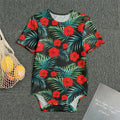 Tropical Hibiscus Leaves Pattern Print Men's Bodysuit