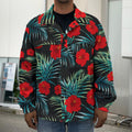 Tropical Hibiscus Leaves Pattern Print Men's Shirt Jacket