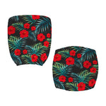 Tropical Hibiscus Leaves Pattern Print Office Chair Cover