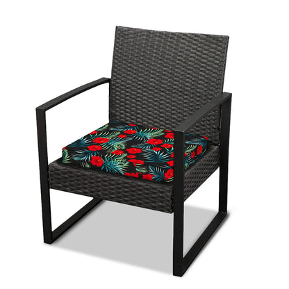 Tropical Hibiscus Leaves Pattern Print Outdoor Seat Cushion Cover
