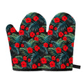 Tropical Hibiscus Leaves Pattern Print Oven Mitts