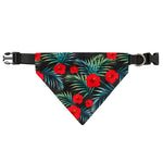 Tropical Hibiscus Leaves Pattern Print Over The Collar Dog Bandana