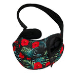Tropical Hibiscus Leaves Pattern Print Pet Sling Carrier
